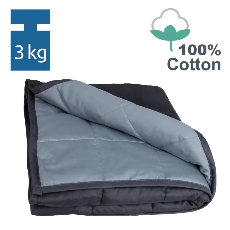 yourGEAR Como Therapiedecke 3kg Kinder Gewichtsdecke 100% Baumwolle 100x150cm beruhigende Bettdecke