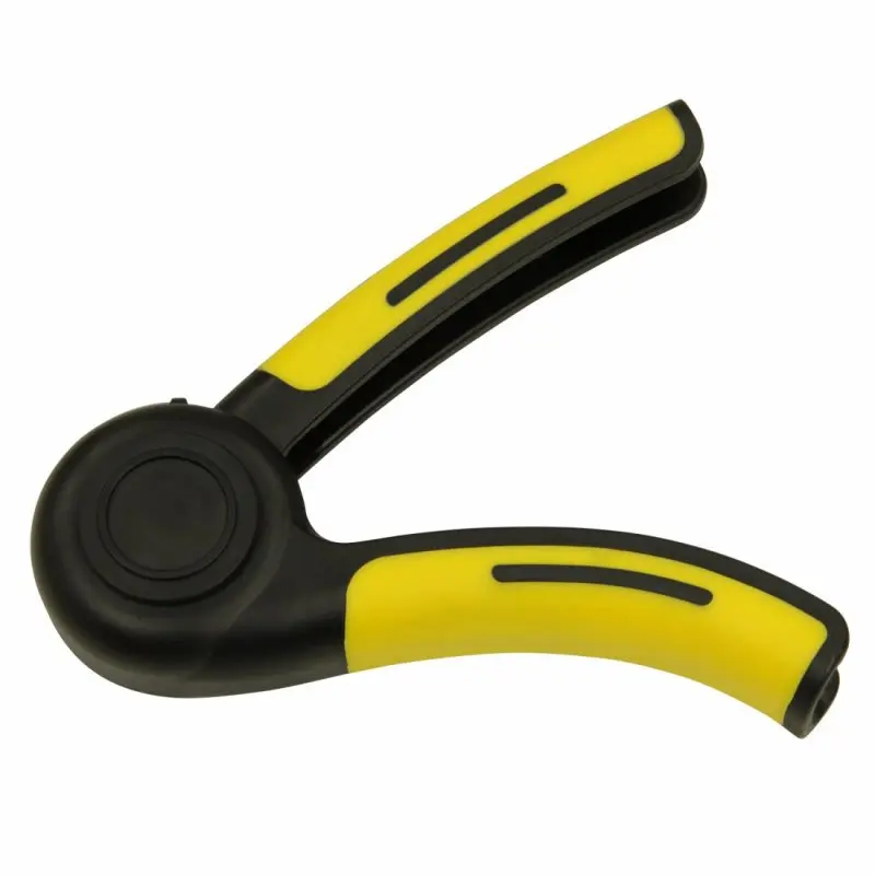 Carnegie Fitness hand grip strengthener with ergonomic black and yellow handles, designed for resistance training and finger exercises, part of the Carnegie Fitness Training Set for full-body workouts.