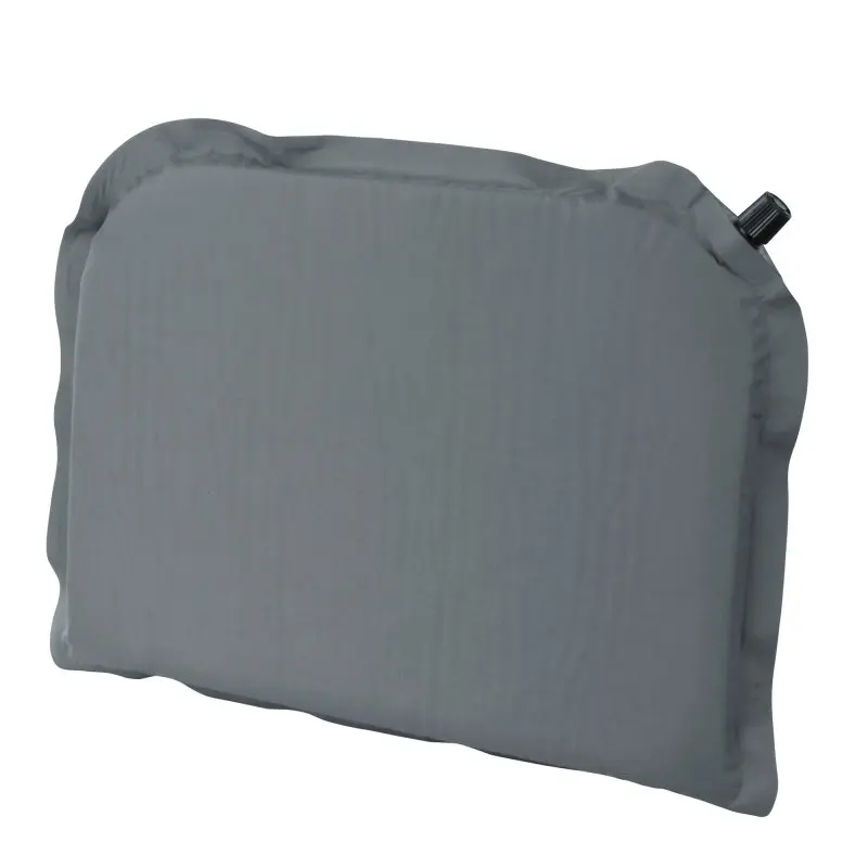 Cojín térmico yourGEAR autoinflable, rectangular, color gris, con válvula visible en la esquina superior derecha, tamaño 40x30x3,5 cm, ideal como asiento portátil para camping o viajes.