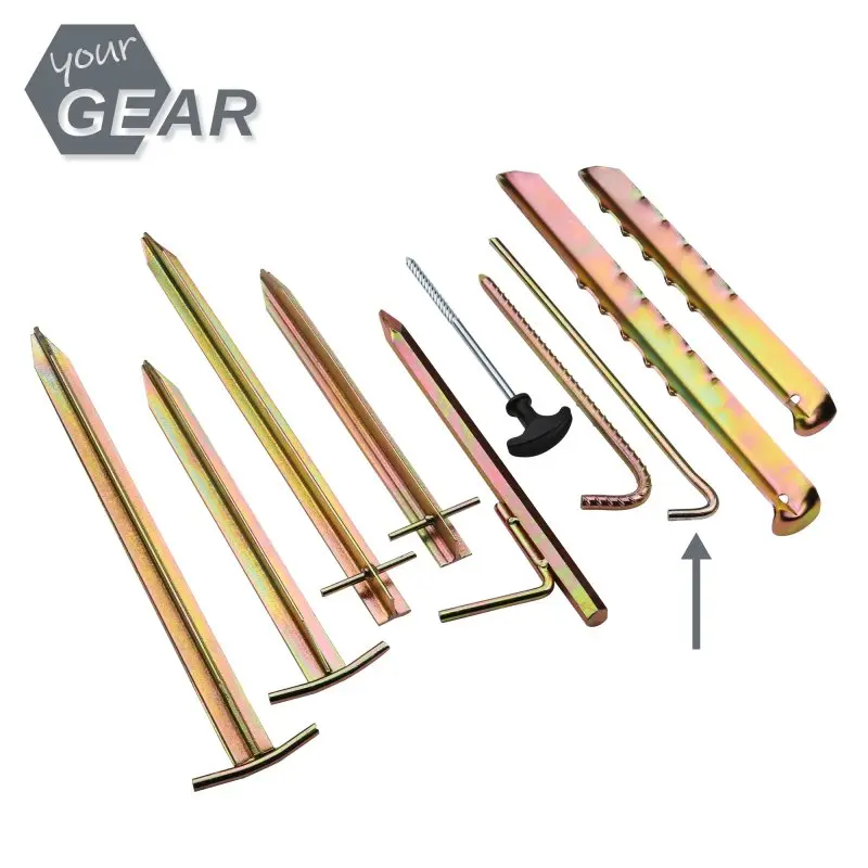your GEAR 24 x Zelthering RS 300 - sehr stabile Ø 7 x 300mm Heringe aus Stahl, robustes Erdnagel Set
