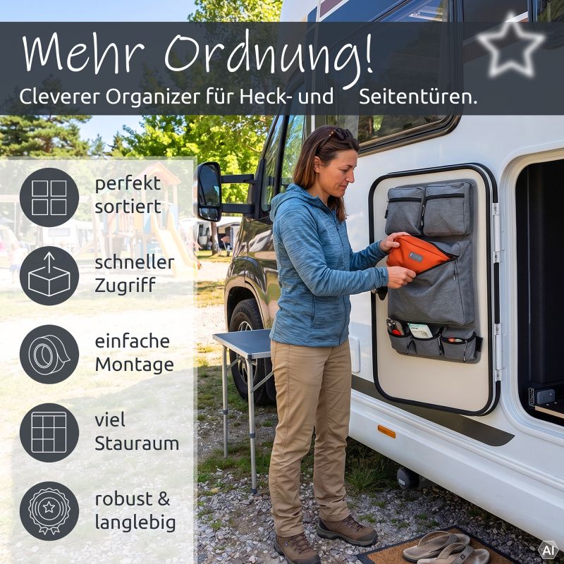your GEAR Ivera 30x50 - Organizer per garage posteriore camper, pratico portaoggetti da parete