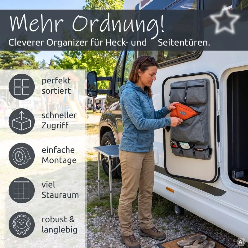 your GEAR Ivera 30x50 - Organizer per garage posteriore camper, pratico portaoggetti da parete