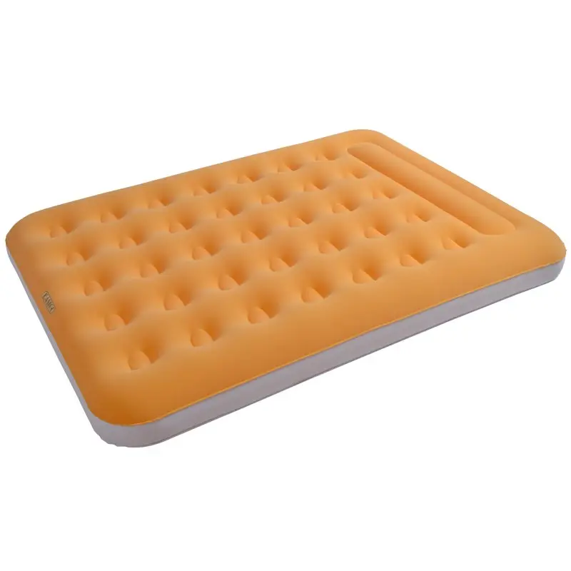 Letto ad aria Jilong Easigo arancione per 2 persone, dimensioni 190x135x22 cm, superficie in velluto floccato, struttura in vinile resistente, ideale per campeggio, ospiti, casa e viaggi.