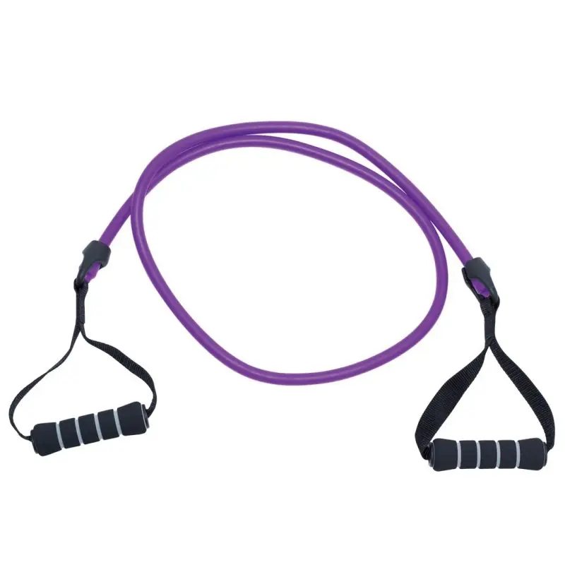Purple Spirit Expander Medium resistance band with black foam handles, suitable for fitness, strength, and endurance training, 13.5 kg resistance, ideal for home or gym workouts.