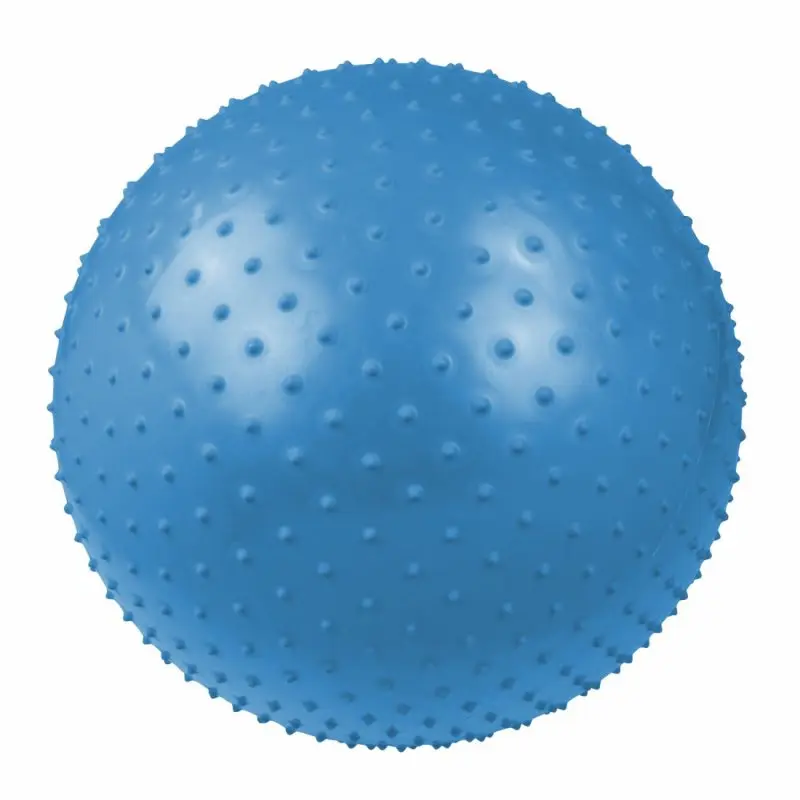 Blue Carnegie massage ball with 65 evenly distributed nubs, ideal for self-massage, physiotherapy, yoga, and fitness training; features anti-burst technology and durable, skin-friendly material.