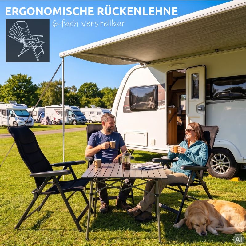 your GEAR Hochlehner Sovana 3D - XXL Gartenstuhl, Klappstuhl mit 3D Mesh-Bezug, 6-fach verstellbar