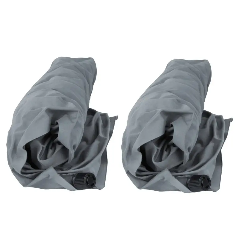 yourGEAR Reise-Kissen Set 2x Kopfkissen 40x30cm weiche Füllung 8-12 cm hoch komprimierbar aufblasbar