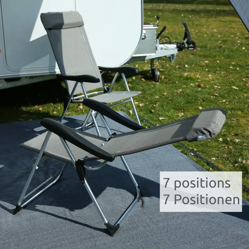 2nd Chance - your GEAR Novara Set - 2 Hochlehner, Aluminium Campingstühle, 7 Positionen, Gartenstuhl max 140 kg (71497)