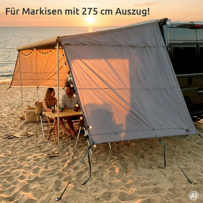 your GEAR Sun + Rain Blocker Side Walls 275cm – Sicht- & Sonnenschutz für Thule & Fiamma F80L