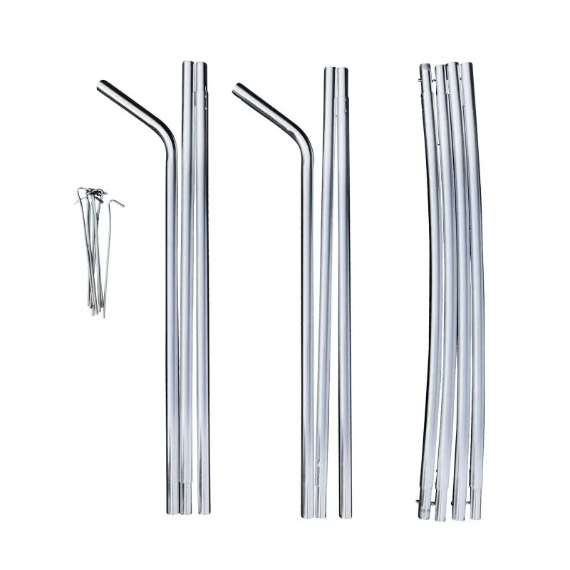 Aluminium-Gestänge-Set für your GEAR Sharki 330 Wohnwagen Sonnendach, bestehend aus mehreren gebogenen und geraden Stangen sowie Heringen, geeignet für Vorzelte und Sonnendächer am Caravan.