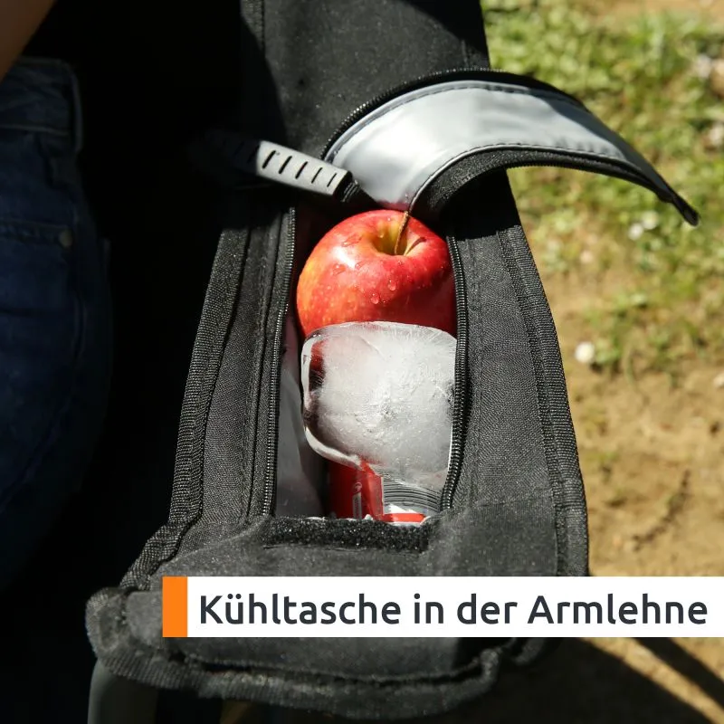 your GEAR Campingstuhl Fano - 3D-Mesh Faltstuhl, 250 kg (TÜV), Getränkehalter, Kühltasche, Organizer