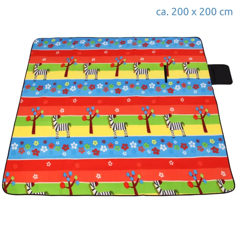yourGEAR Kids XL Picknickdecke 200x200cm Camping Fleece Decke wasserdichte & isolierte Stranddecke
