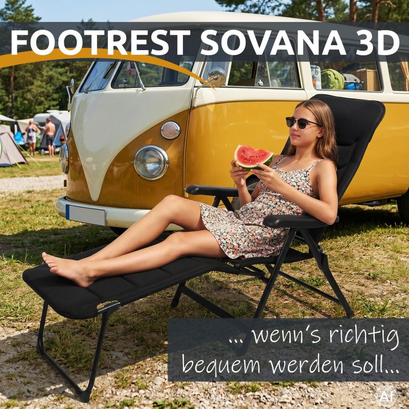 your GEAR Footrest Sovana 3D Beinauflage - repose-pieds pour fauteuil de camping avec mesh 3D