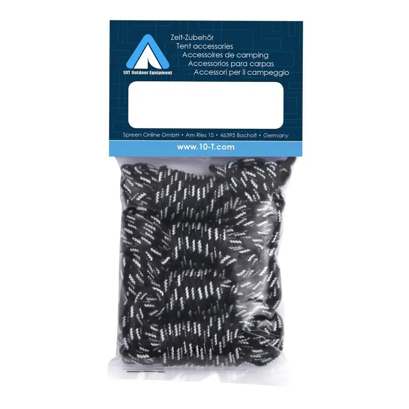 10T Zeltleine Night Cord Set 4 Stk. reflektierende Zeltschnur Abspannleine Zeltseil Ø 4mm Länge 4m