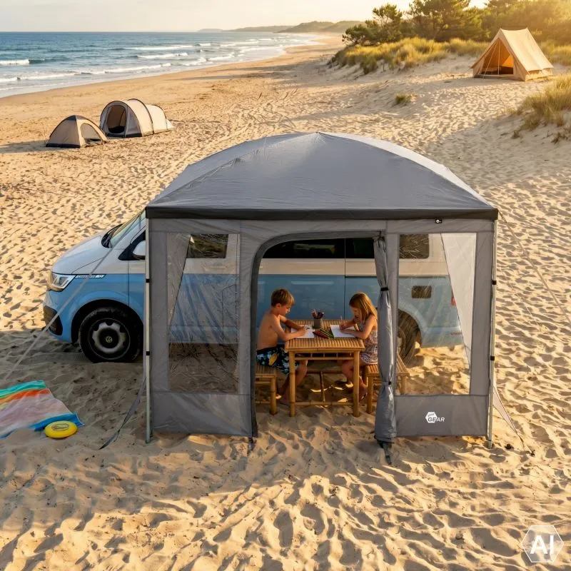 your GEAR Parasol Vorderwand - 260x235 cm parete frontale con porta e finestra, UV 50+, 5000mm