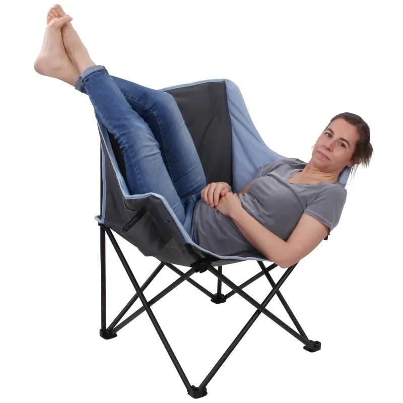 10T Campingstuhl Jace Arona XXL Klappstuhl bis 130 kg Stuhl mit Getränkehalter + Seitentasche