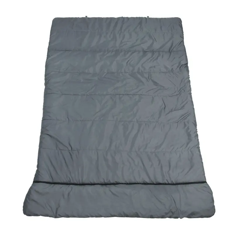 yourGEAR 2 Mann Schlafsack Sumatra Duo in Grau, rechteckig, XXL-Format 230x160 cm, mit abnehmbarem Kopfteil und gestepptem Design, geeignet für 3-4 Jahreszeiten, Futter aus 100% Baumwolle.