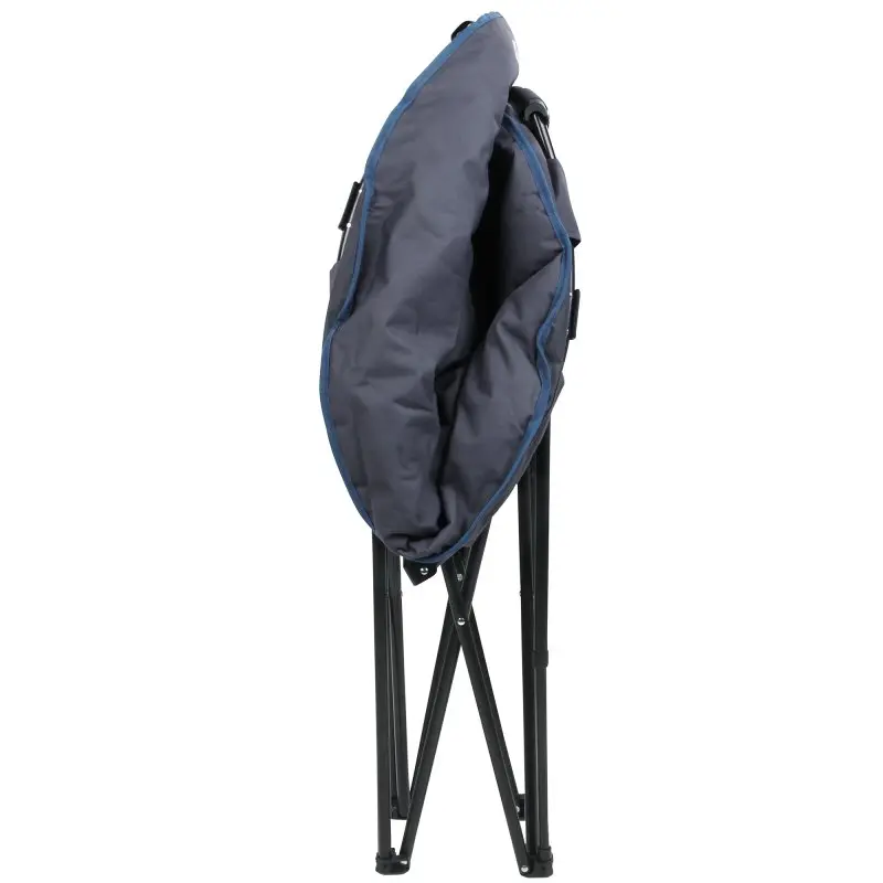 yourGEAR Campingstuhl Ortona XXL Moon Chair, zusammengefaltet; gepolsterter, runder Outdoor Klappstuhl mit schwarzem Metallgestell, 100 cm Durchmesser, robust und platzsparend für Camping und Garten, bis 130 kg belastbar.